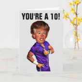 DONALD TRUMP FUNNY BIRTHDAY CARDS, JE BENT EEN 10! KAART (Gele Bloem)
