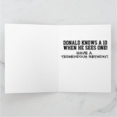 DONALD TRUMP FUNNY BIRTHDAY KAART JE BENT EEN 10! (Binnen)