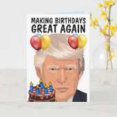 DONALD TRUMP Funny BIRTHDAY-Wenskaarten Kaart (Gele Bloem)