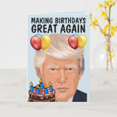 DONALD TRUMP Funny BIRTHDAY-Wenskaarten Kaart (Gele Bloem)