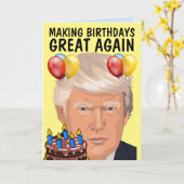 DONALD TRUMP Funny BIRTHDAY-Wenskaarten Kaart (Gele Bloem)