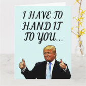 DONALD TRUMP FUNNY HAPPY BIRTHDAY WENSKAARTEN KAART (Gele Bloem)