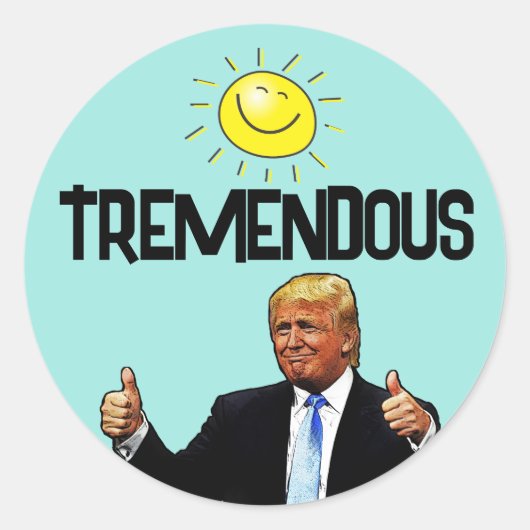 DONALD TRUMP FUNNY TREMENDOUS STICKERS (Voorkant)