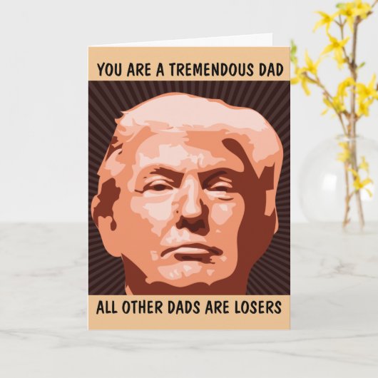DONALD TRUMP FUNNY VADERDAG KAARTEN (Gele Bloem)