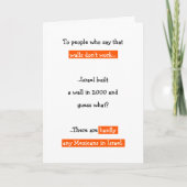 Donald Trump Funny Wall Joke citaat politieke humo Feestdagen Kaart (Voorkant)