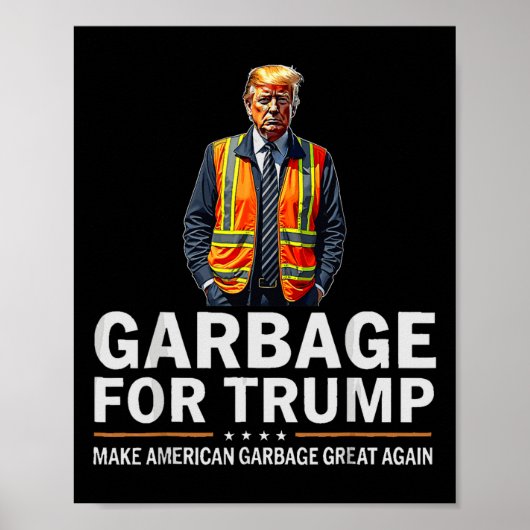 Donald Trump Garbyge Sinaasappel reflecterende vei Poster (Voorkant)