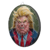 Donald Trump geconfronteerd met boze Cartoon Dartbord (Voorkant Rechts)