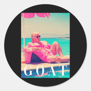 Donald Trump Geit Grappige Kunst Kunst Meme Retro Ronde Sticker