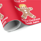 Donald Trump Gingerbread Man Cadeaupapier (Rol Hoek)