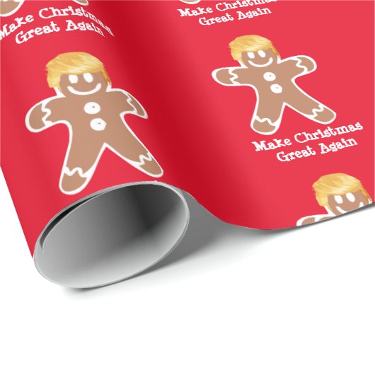 Donald Trump Gingerbread Man Cadeaupapier (Rol Hoek)