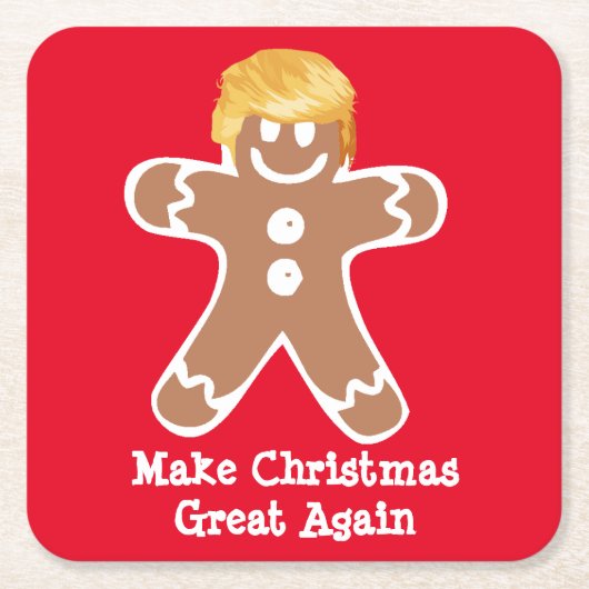 Donald Trump Gingerbread Man Kartonnen Onderzetters (Voorkant)