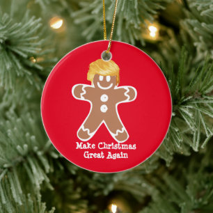 Donald Trump Gingerbread Man Keramisch Ornament