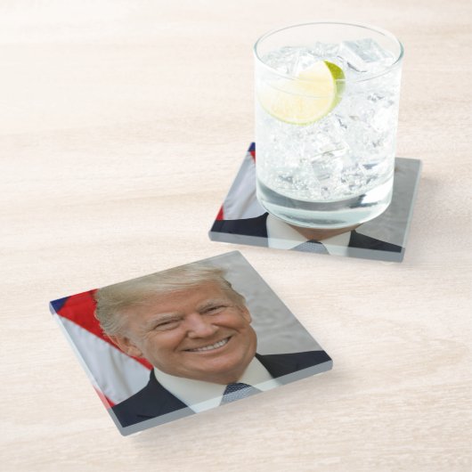 Donald Trump Glazen Onderzetter (Schuin)