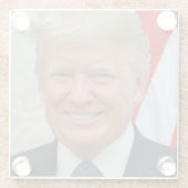 Donald Trump Glazen Onderzetter (Achterkant)