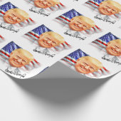 Donald Trump glimlachen Cadeaupapier (Hoek)