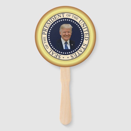 Donald Trump glimlachen ~ met sterren ~ 2020 ~ Handwaaier (Achterkant)