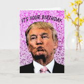 DONALD TRUMP GLITTER BIRTHDAY KISS-KAARTEN KAART (Gele Bloem)