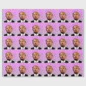 DONALD TRUMP GLITTER CHRISTMAS KISS WRAPPING PAPER CADEAUPAPIER (Vlak)