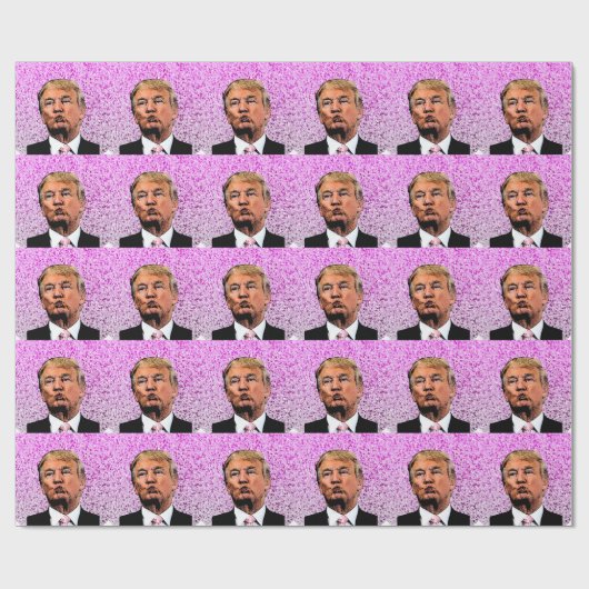 DONALD TRUMP GLITTER CHRISTMAS KISS WRAPPING PAPER CADEAUPAPIER (Vlak)