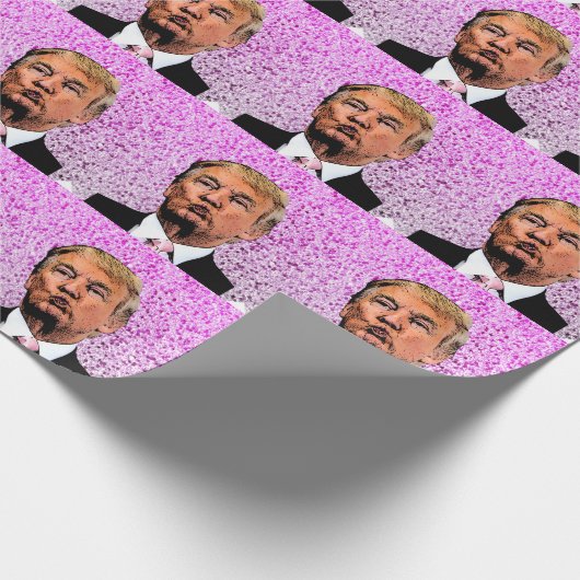 DONALD TRUMP GLITTER CHRISTMAS KISS WRAPPING PAPER CADEAUPAPIER (Hoek)