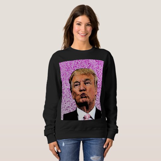 DONALD TRUMP GLITTER KISS WOMENS T-SHIRTS (Voorkant volledig)