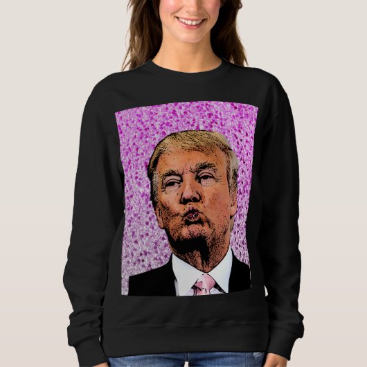 DONALD TRUMP GLITTER KISS WOMENS T-SHIRTS (Voorkant)