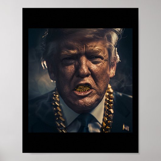 Donald Trump Gold Grillz Poster (Voorkant)