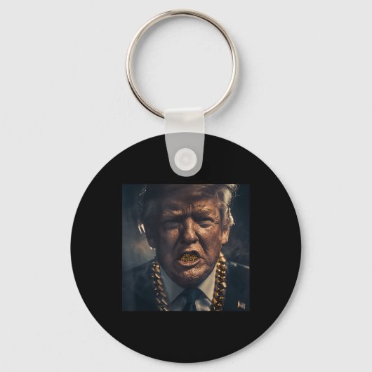 Donald Trump Gold Grillz Sleutelhanger (Voorkant)