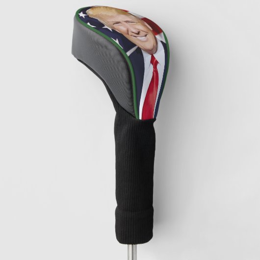 DONALD TRUMP GOLF DRIVER HOESJE GOLFHEADCOVER (Schuin)