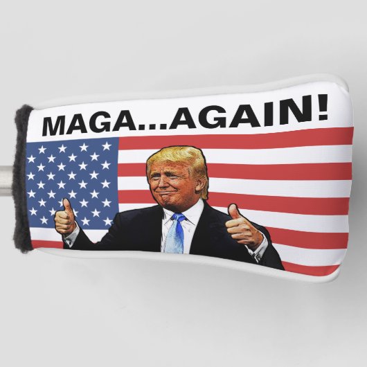 DONALD TRUMP GOLF HOOFD HOESJE MAGA OPNIEUW! GOLFHEADCOVER (Voorkant)