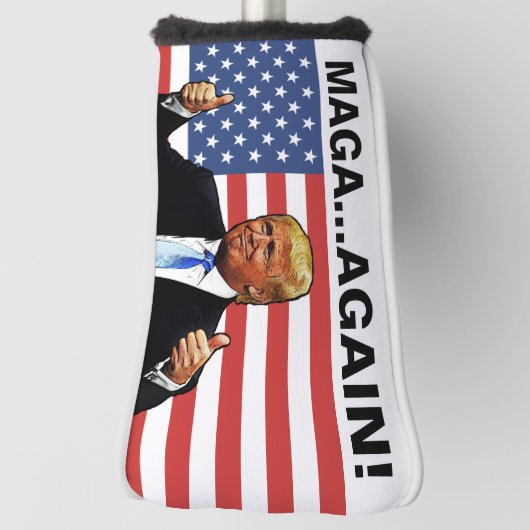 DONALD TRUMP GOLF HOOFD HOESJE MAGA OPNIEUW! GOLFHEADCOVER (Draai 90)