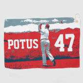 Donald Trump Golfing POTUS Golfhanddoek (Horizontaal)