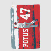 Donald Trump Golfing POTUS Golfhanddoek (Voorkant)