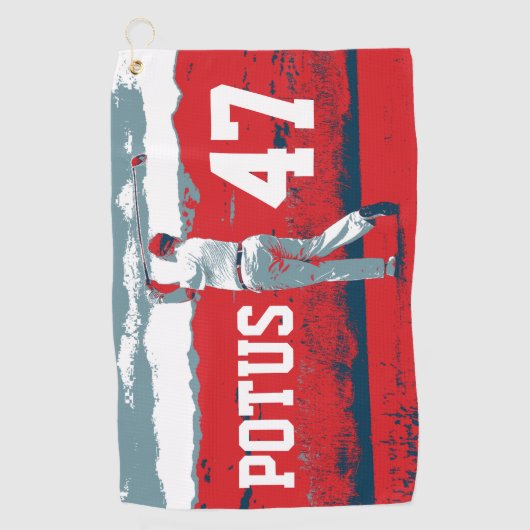 Donald Trump Golfing POTUS Golfhanddoek (Voorkant)