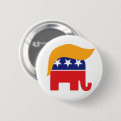Donald Trump GOP Elephant Hair Ronde Button 5,7 Cm (Voorkant /achterkant)