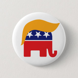Donald Trump GOP Elephant Hair Ronde Button 5,7 Cm