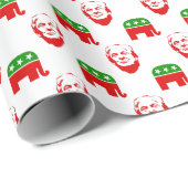 Donald Trump GOP Republikeins kerstfeest Cadeaupapier (Rol Hoek)