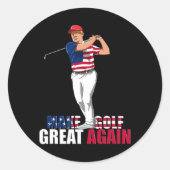 Donald Trump - Grappig golfcadeau Ronde Sticker (Voorkant)