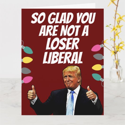 DONALD TRUMP GRAPPIG GROTE KERST KAARTEN KAART (Gele Bloem)