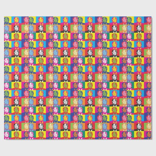 DONALD TRUMP grappig POP ART WRAPPING PAPIER (Vlak)