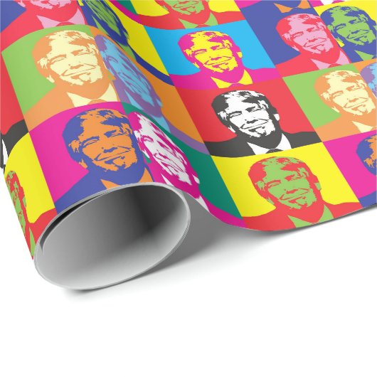 DONALD TRUMP grappig POP ART WRAPPING PAPIER (Rol Hoek)