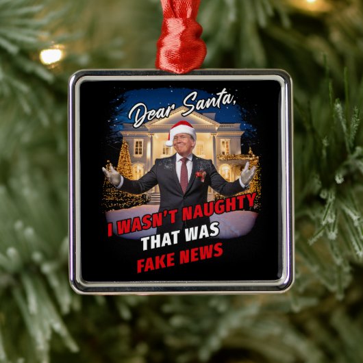 Donald Trump Grappige grap, Beste Kerstman, nepnie Metalen Ornament (Boom)