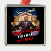 Donald Trump Grappige grap, Beste Kerstman, nepnie Metalen Ornament (Voorkant)