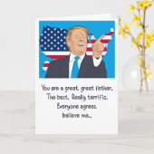 Donald Trump Great Fathers Day Geloof me Kaart (Gele Bloem)