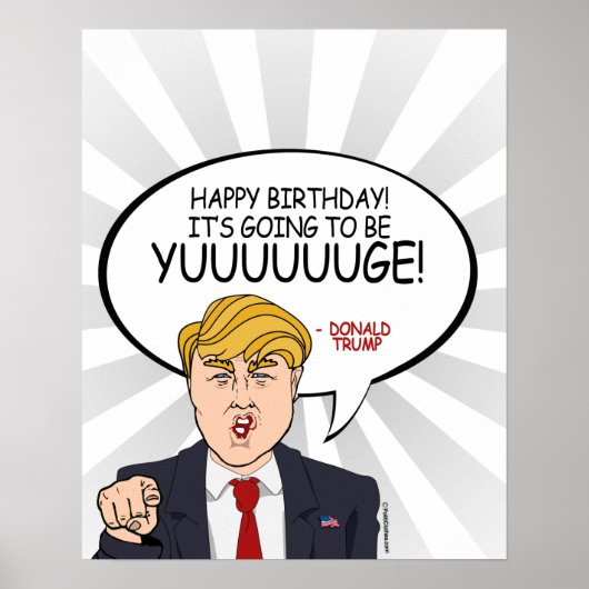 Donald Trump Groet - Gelukkige Verjaardag - PNG.nl Poster (Voorkant)