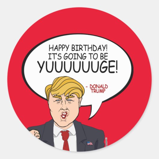 Donald Trump Groet - Gelukkige Verjaardag - PNG.nl Ronde Sticker (Voorkant)