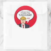 Donald Trump Groet - Gelukkige Verjaardag - PNG.nl Ronde Sticker (Tas)