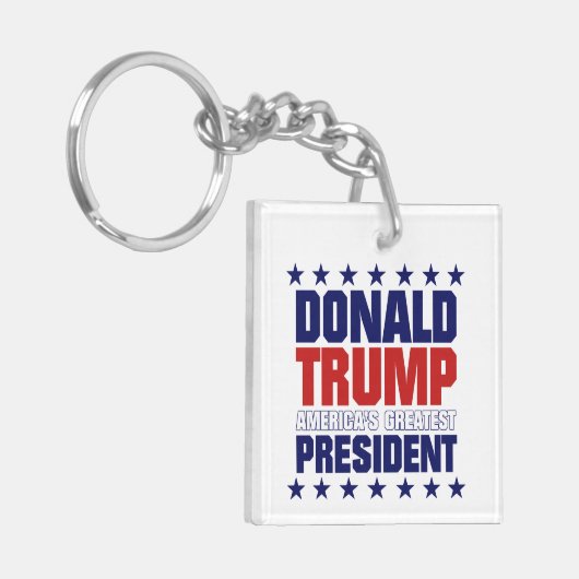 Donald Trump - GROOTSTE PRESIDENT VAN AMERIKA Sleutelhanger (Voorkant Links)