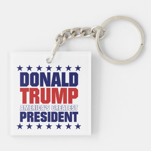 Donald Trump - GROOTSTE PRESIDENT VAN AMERIKA Sleutelhanger (Achterkant)