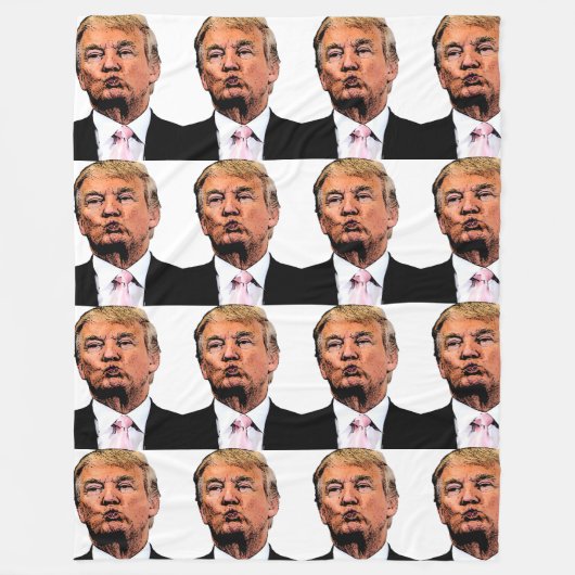 DONALD TRUMP GROTE FLEECE BLANKET (Voorkant)